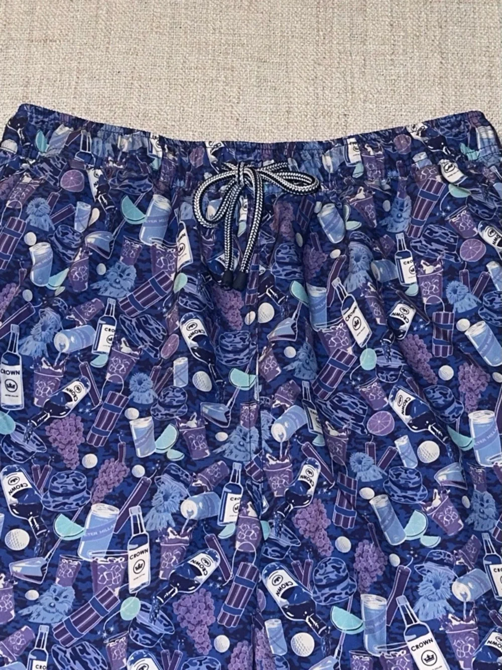 PETER MILLAR Seaside Transfusion Boom Boom Swim Trunk Short Whimsical Chic Men M